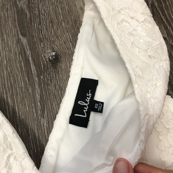 Lulu’s White Lace V-Neck Mini Dress - Picture 4 of 8